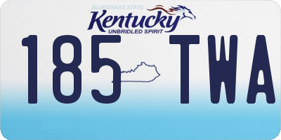 KY license plate 185TWA