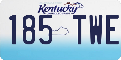 KY license plate 185TWE