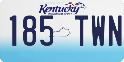 KY license plate 185TWN