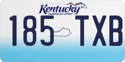 KY license plate 185TXB