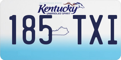 KY license plate 185TXI