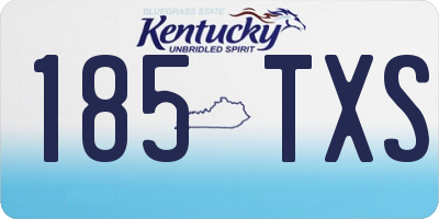 KY license plate 185TXS