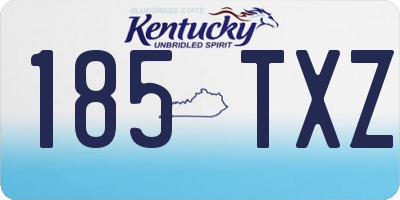 KY license plate 185TXZ