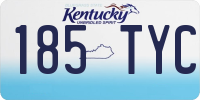 KY license plate 185TYC