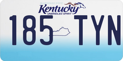 KY license plate 185TYN