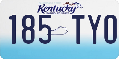 KY license plate 185TYO