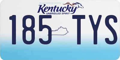 KY license plate 185TYS