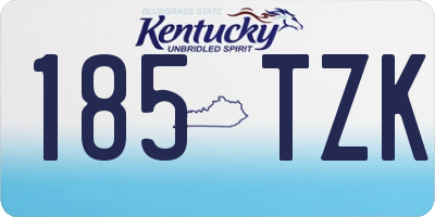 KY license plate 185TZK