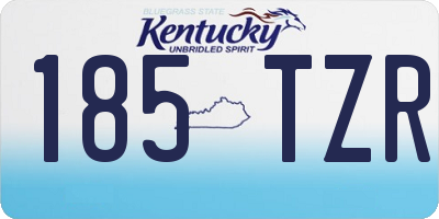 KY license plate 185TZR