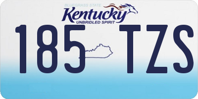KY license plate 185TZS