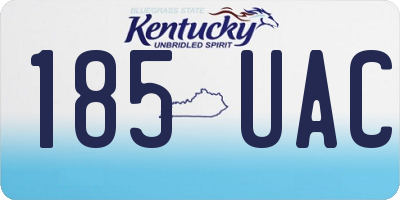 KY license plate 185UAC