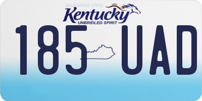 KY license plate 185UAD