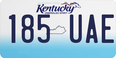 KY license plate 185UAE
