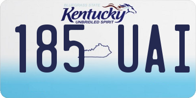 KY license plate 185UAI