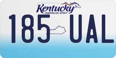 KY license plate 185UAL