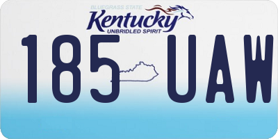 KY license plate 185UAW