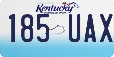 KY license plate 185UAX