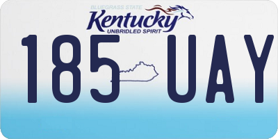 KY license plate 185UAY