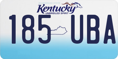 KY license plate 185UBA