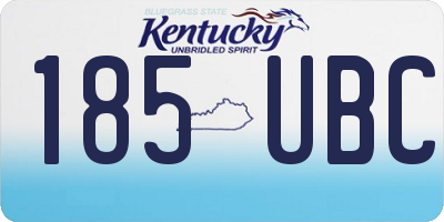 KY license plate 185UBC