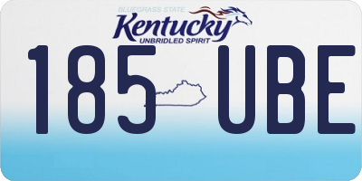 KY license plate 185UBE