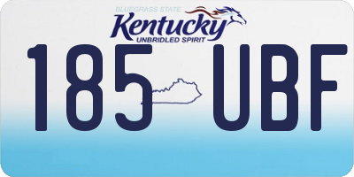 KY license plate 185UBF