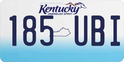 KY license plate 185UBI