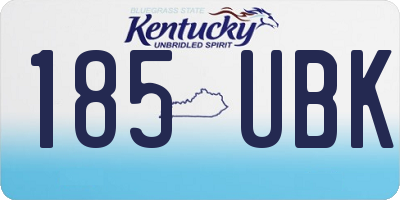 KY license plate 185UBK