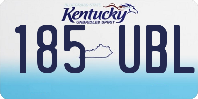 KY license plate 185UBL