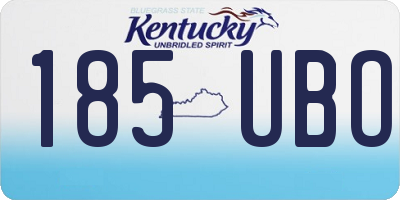 KY license plate 185UBO