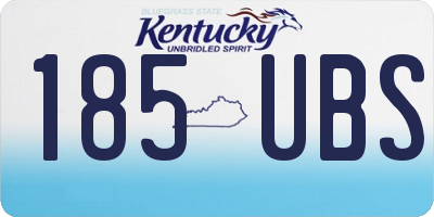KY license plate 185UBS