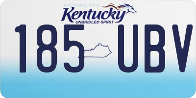 KY license plate 185UBV