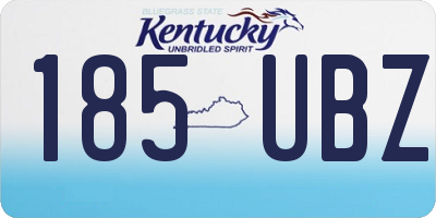 KY license plate 185UBZ