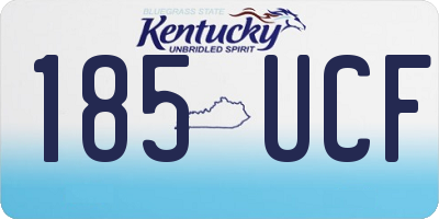 KY license plate 185UCF