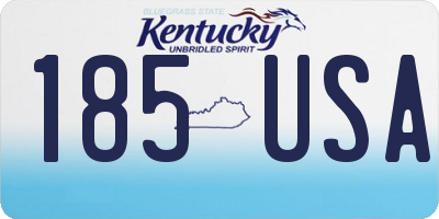 KY license plate 185USA