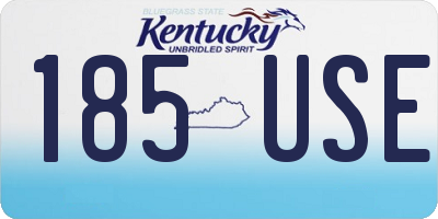 KY license plate 185USE