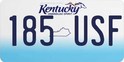 KY license plate 185USF