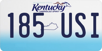 KY license plate 185USI