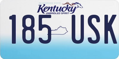 KY license plate 185USK