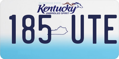 KY license plate 185UTE