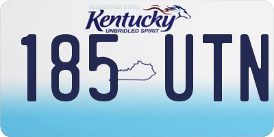 KY license plate 185UTN