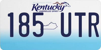 KY license plate 185UTR