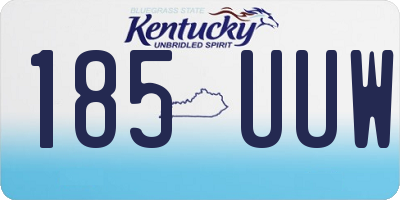 KY license plate 185UUW