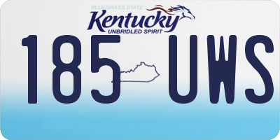 KY license plate 185UWS