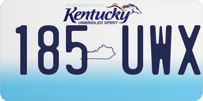 KY license plate 185UWX