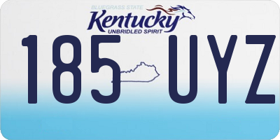 KY license plate 185UYZ