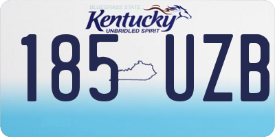 KY license plate 185UZB