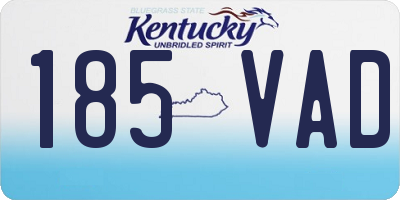 KY license plate 185VAD