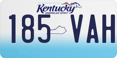 KY license plate 185VAH