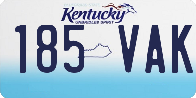 KY license plate 185VAK